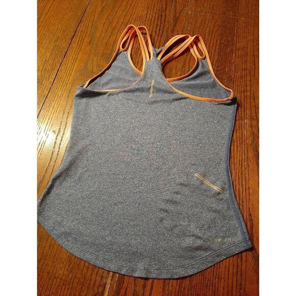 Small Nike Dri Fit Blue Pink Sleeveless Strappy Racerback Tank Top Athletic - Picture 3 of 3